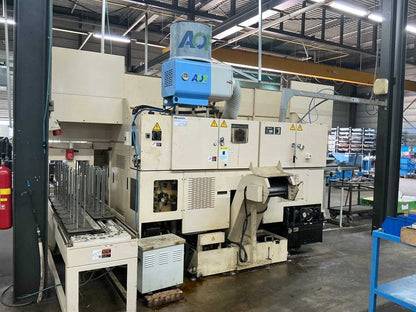 2001 Muratec MT12 Dubbelkops CNC draaibank met Samsys multi 5-65 aanvoer
