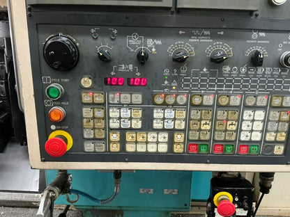 2001 Muratec MT12 Dubbelkops CNC draaibank met Samsys multi 5-65 aanvoer